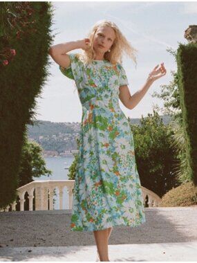 Faithfull The Brand Beline A-Line Midi Dress in Gardone